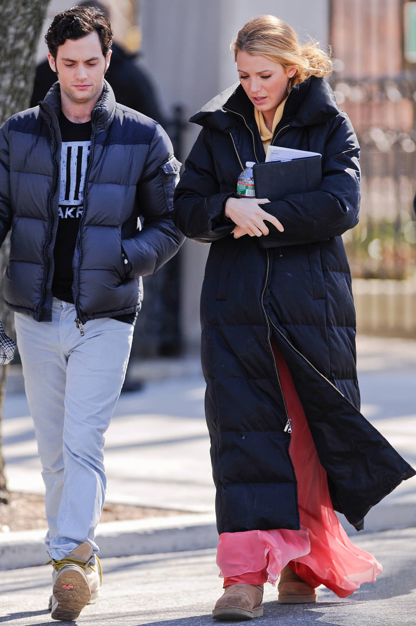 Blake Lively Keeps Things Casual in Wool Coat, Sweatpants and