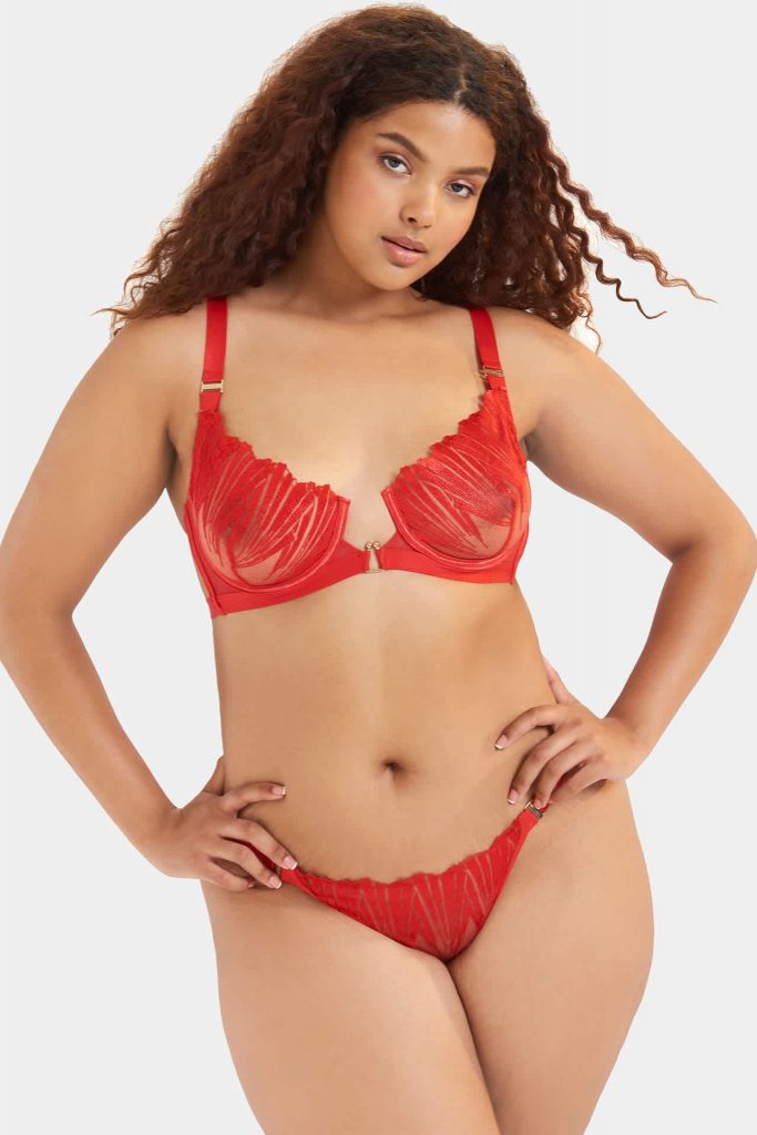 Maia Red High Waisted Lace Thong – Playful Promises
