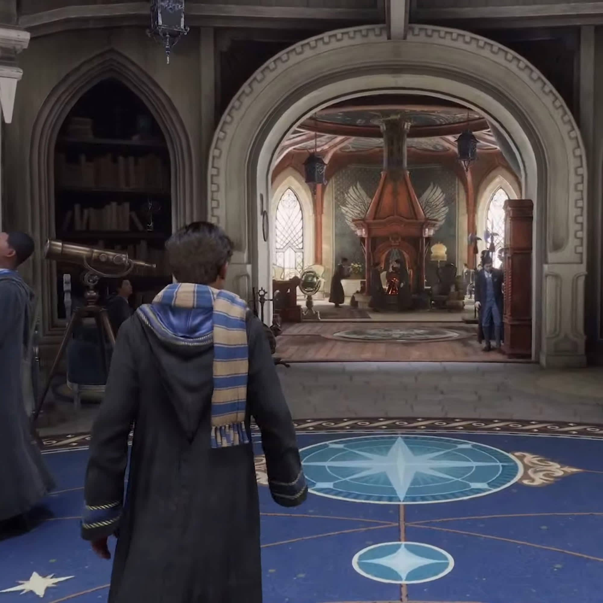 The Ravenclaw common room in Hogwarts Legacy.