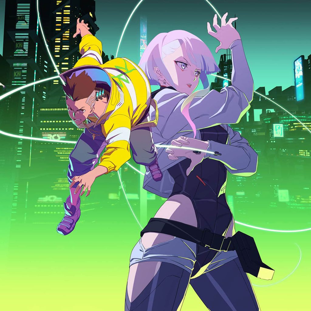 David and Lucy from Netflix's Cyberpunk: Edgerunners.