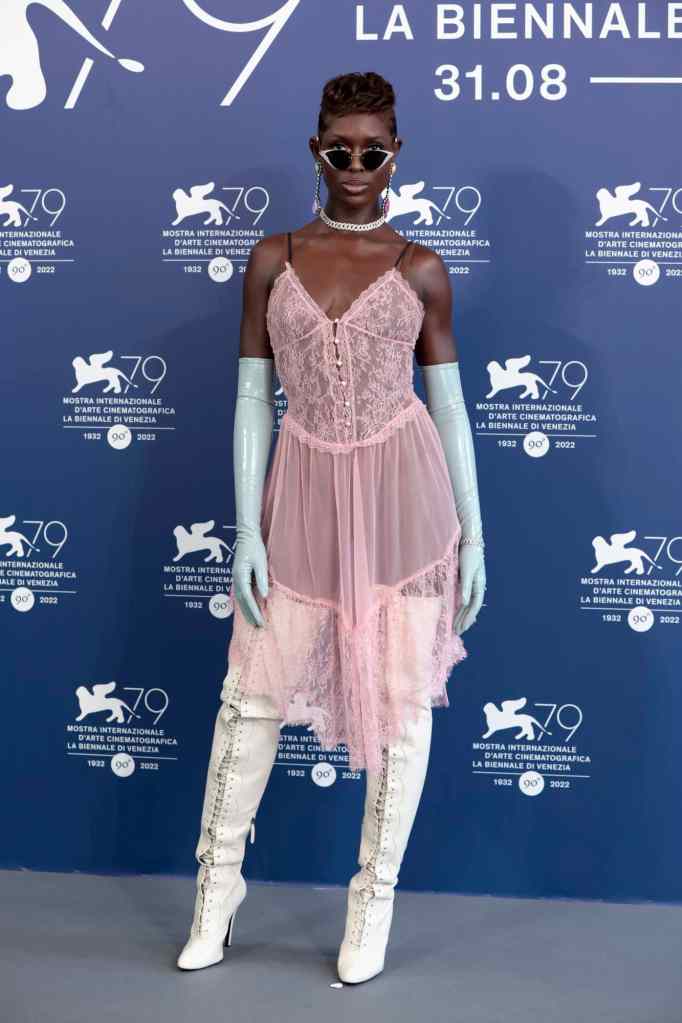 Jodie Turner-Smith in Gucci at the 2022 Venice Film Festival