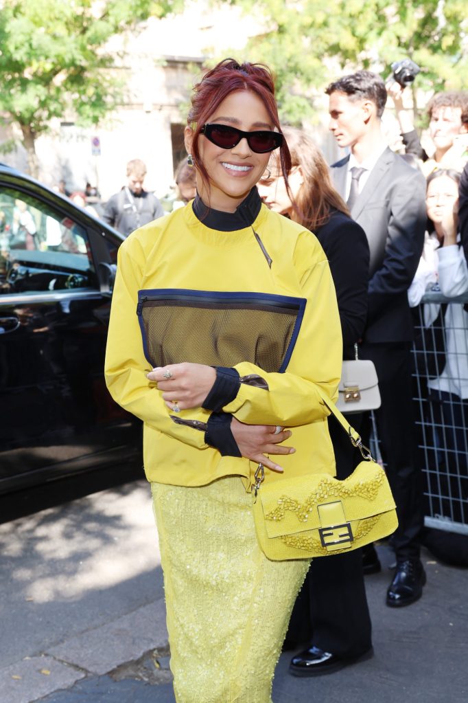 Shay Mitchell's Red Hair at Fendi Fashion Show in Milan