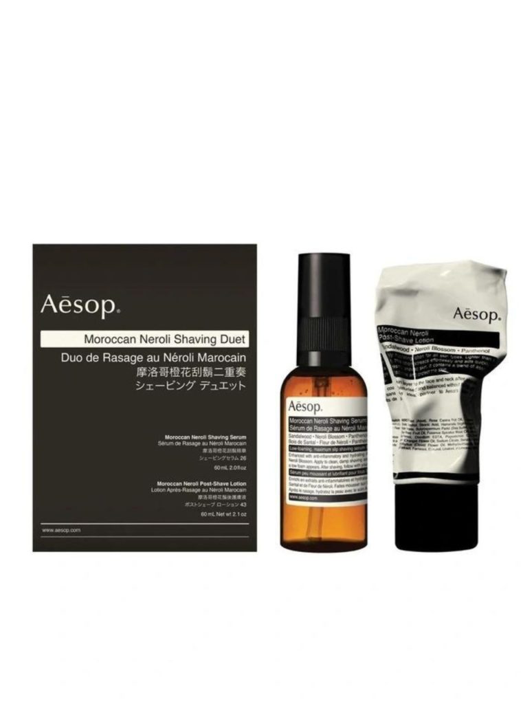 Aesop, Morrocan Neroli Shaving Duet ($95) Image Credit: Aesop