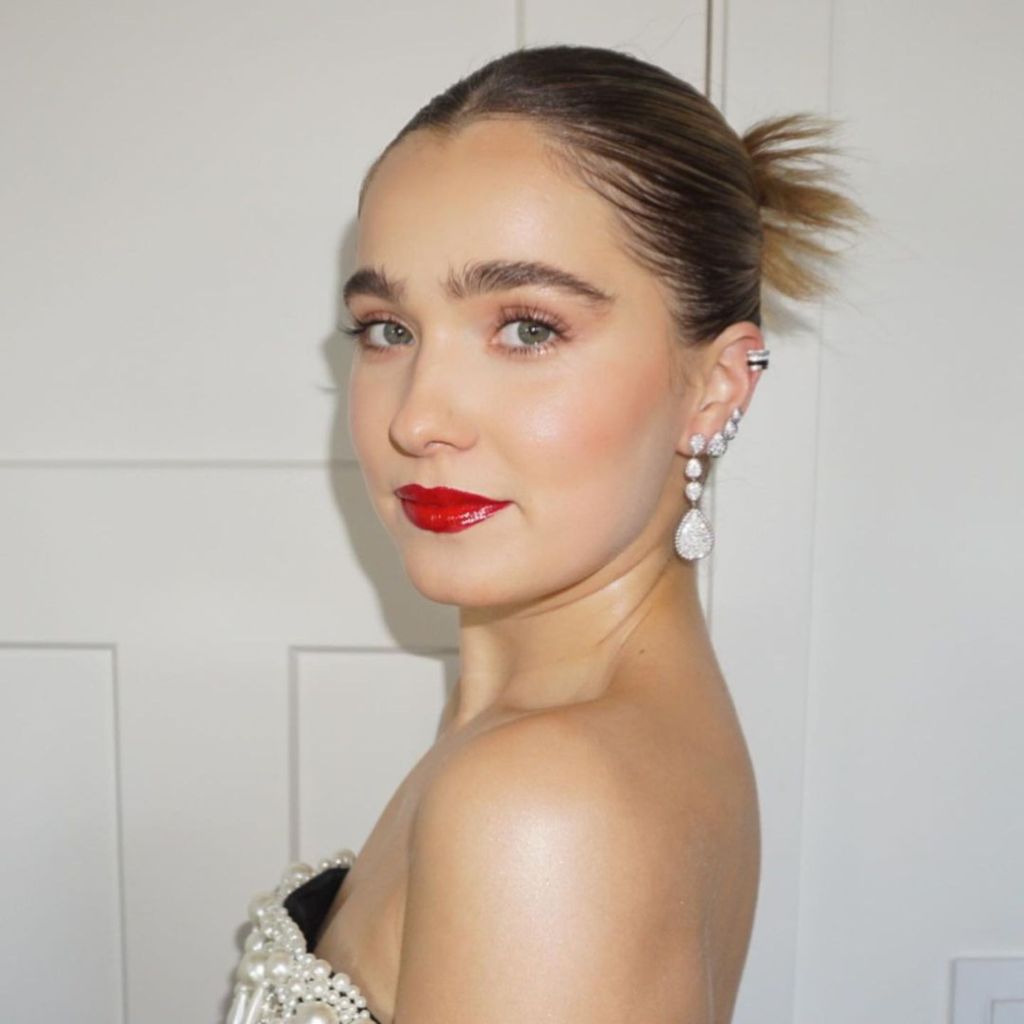 Haley Lu Richardson's SAG Awards spiked bun hairstyle