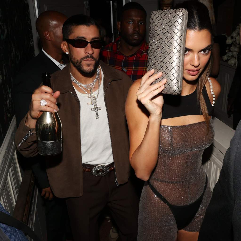 Kendall Jenner and Bad Bunny Grab Cocktails in Matching Leather Outfits -  POPSUGAR Australia