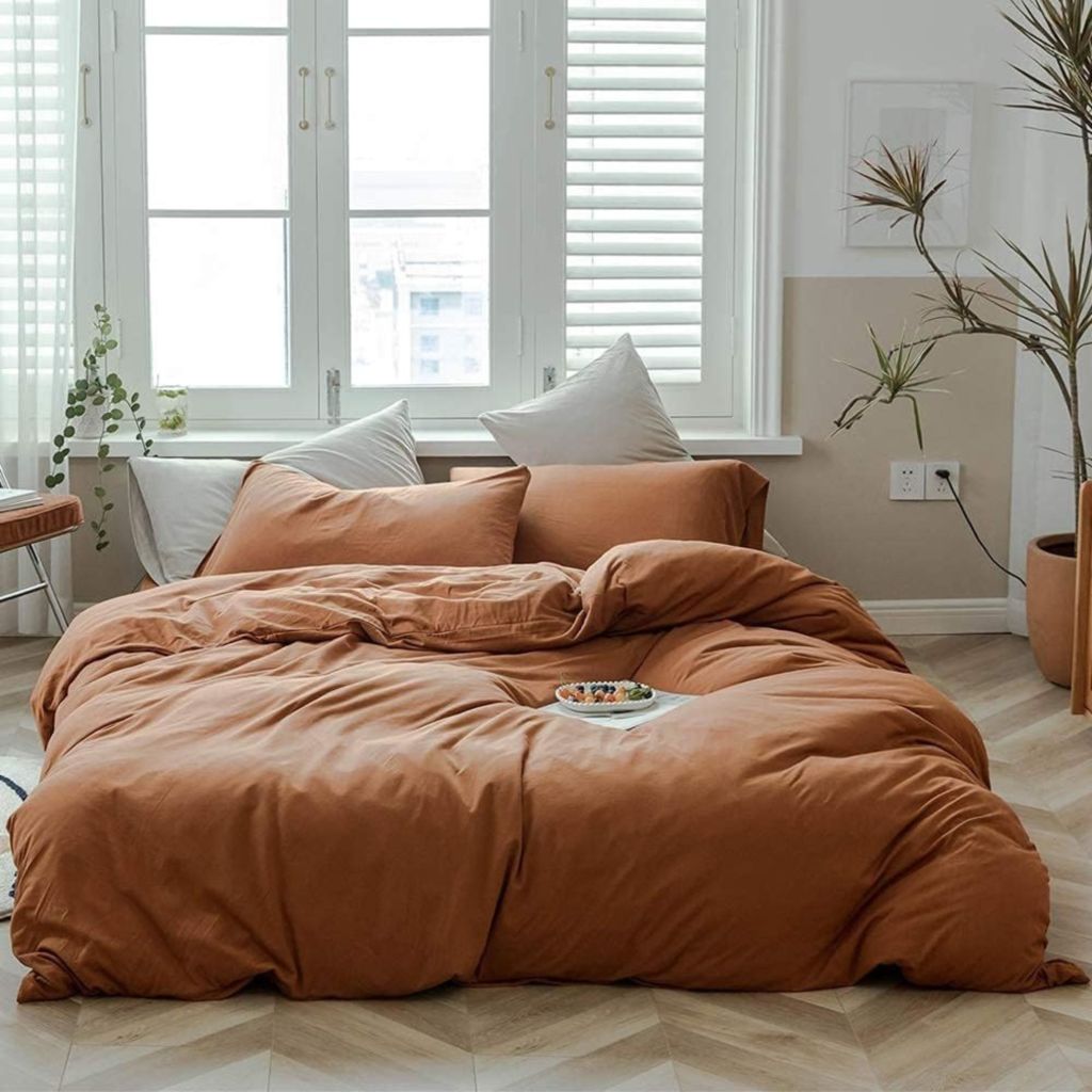 AMWAN Jersey Knit Cotton Duvet Cover Set