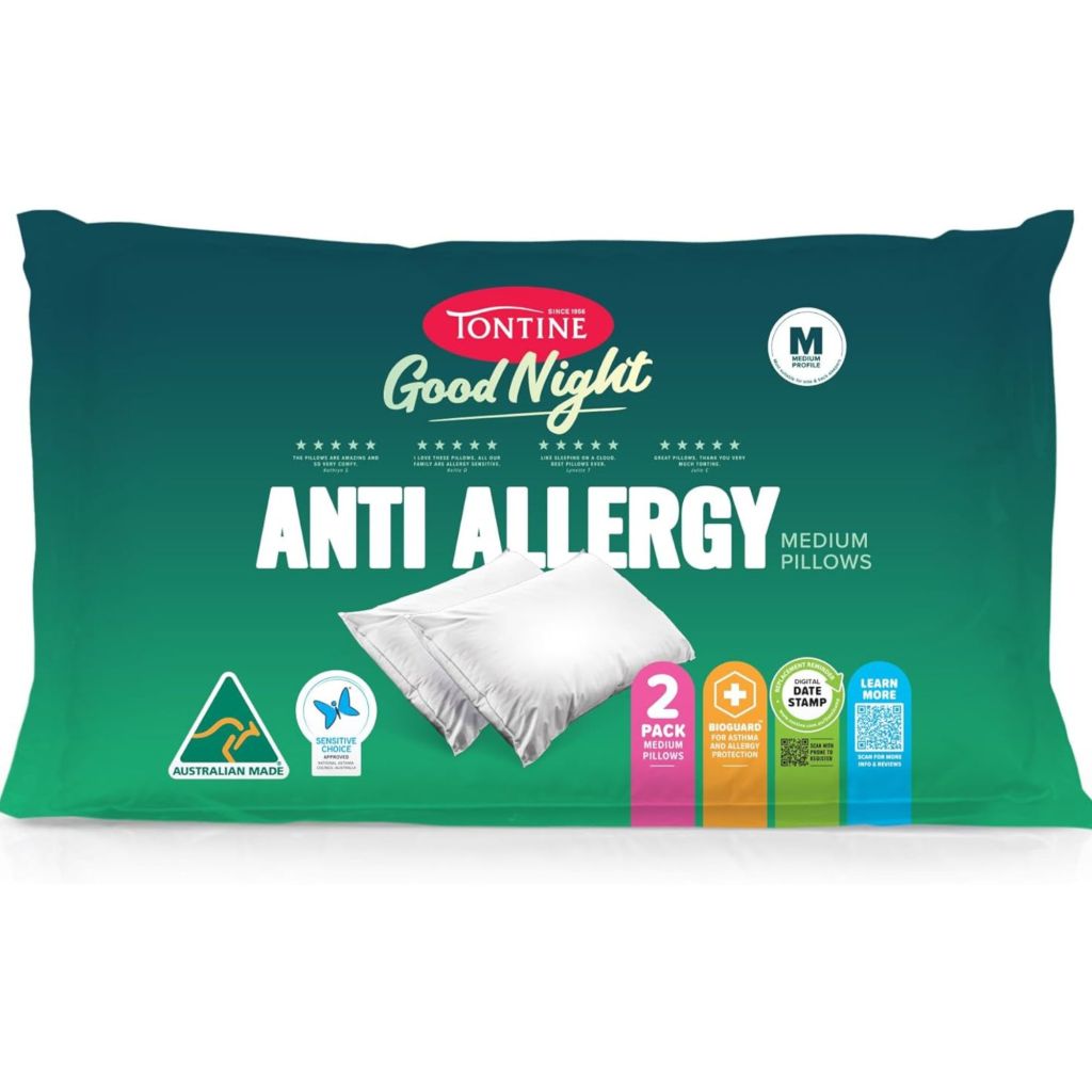 Tontine Goodnight Allergy Sensitive Pillow, Double Pack