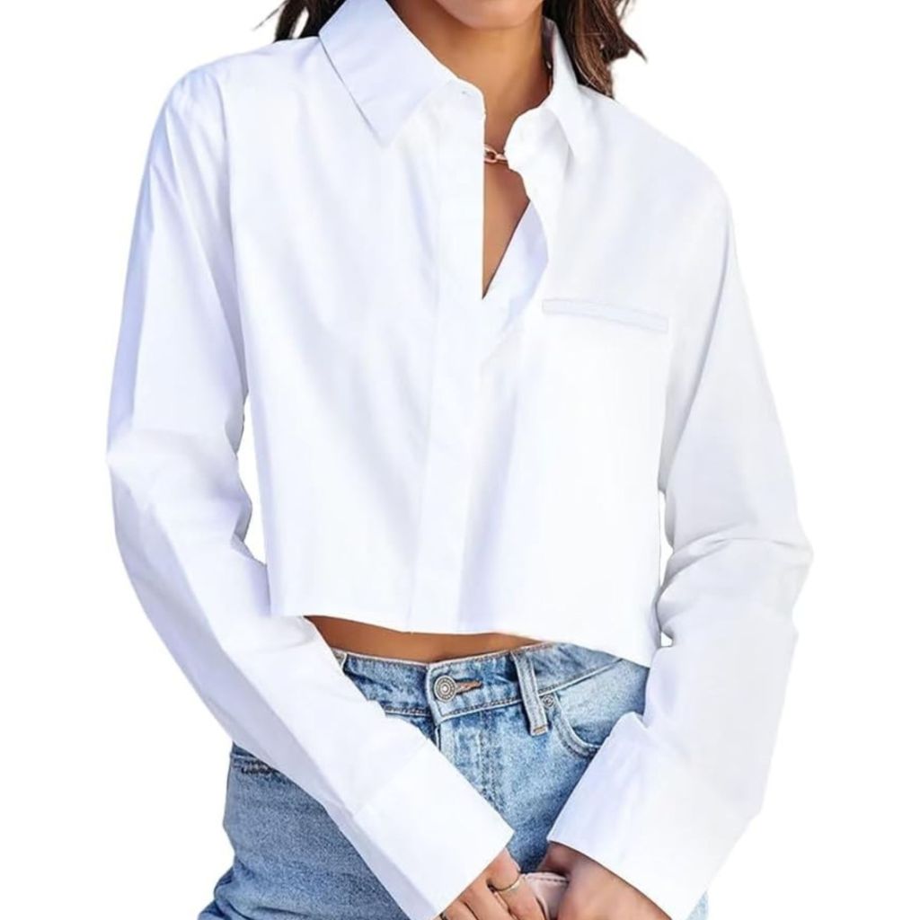 Stylish Cropped Button Down Shirts for Women, $54.68