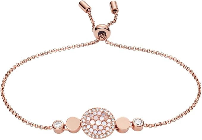 Fossil Women's Rose Gold-Tone Stainless Steel Chain or Beaded Bracelet (now $59)