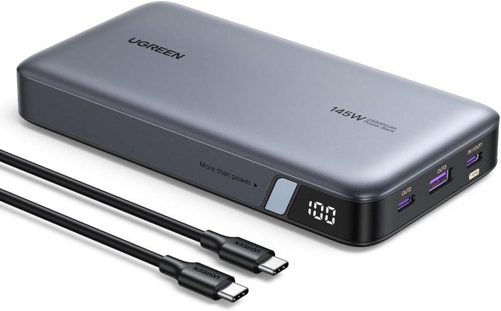 UGREEN 145W Power Bank 25000mAh 3-Port Portable Charger ($107.97, Save $44.98)